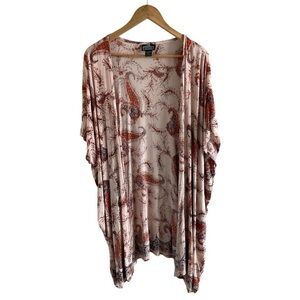 Angie Kimono Cardigan Paisley Print Longline Lightweight Boho Large